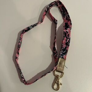 Floral Pink and Black Lanyard Lilly Pulitzer